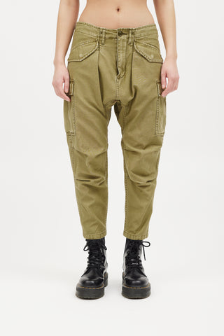 R13 Green Drop Seat Cargo Pant