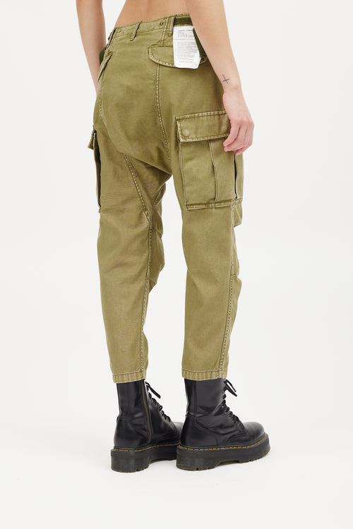 R13 Green Drop Seat Cargo Pant