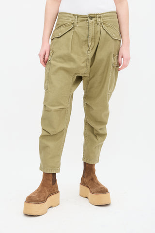 R13 Green Enzyme Drop Seat Cargo Trouser