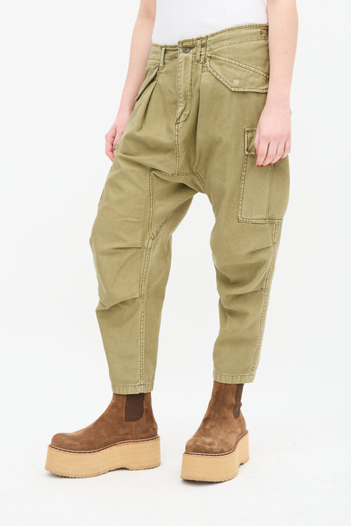 R13 Green Enzyme Drop Seat Cargo Trouser