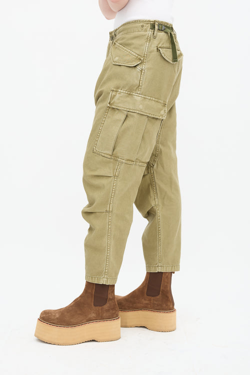 R13 Green Enzyme Drop Seat Cargo Trouser