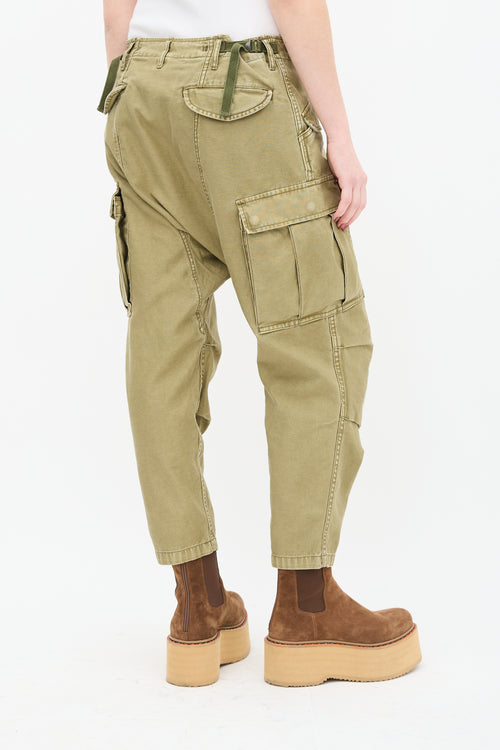 R13 Green Enzyme Drop Seat Cargo Trouser