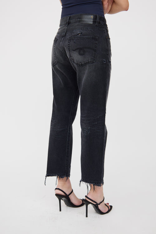 R13 Black Jake Loose Fit Boyfriend Jeans