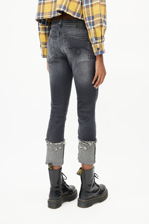 R13 Grey Kate Skinny Distressed Jeans