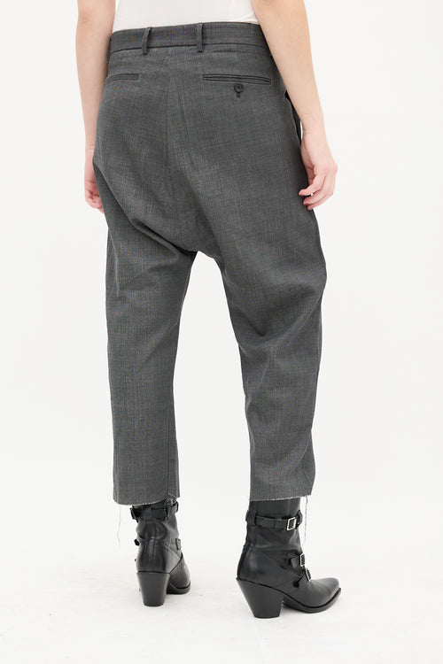 R13 Grey Wool Tailored Drop Trouser