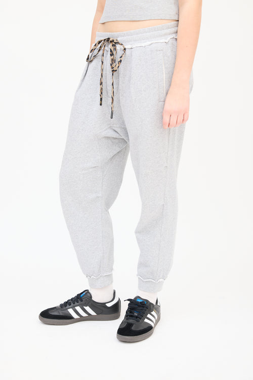 R13 Heather Grey Harem Drop Seat Sweat Pants