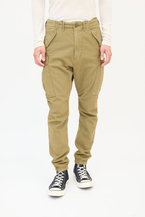 R13 Khaki Green Military Cargo Pant