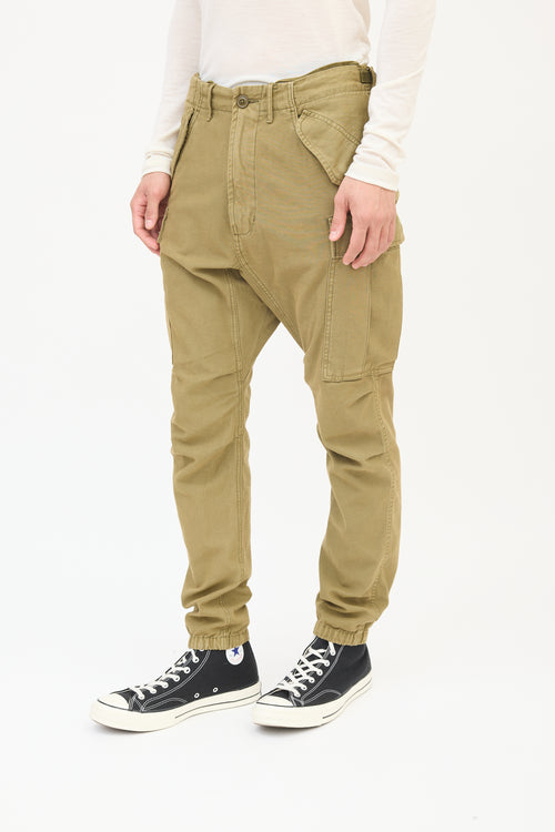 R13 Khaki Green Military Cargo Pant