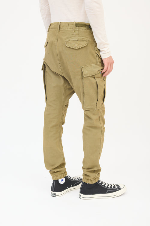 R13 Khaki Green Military Cargo Pant