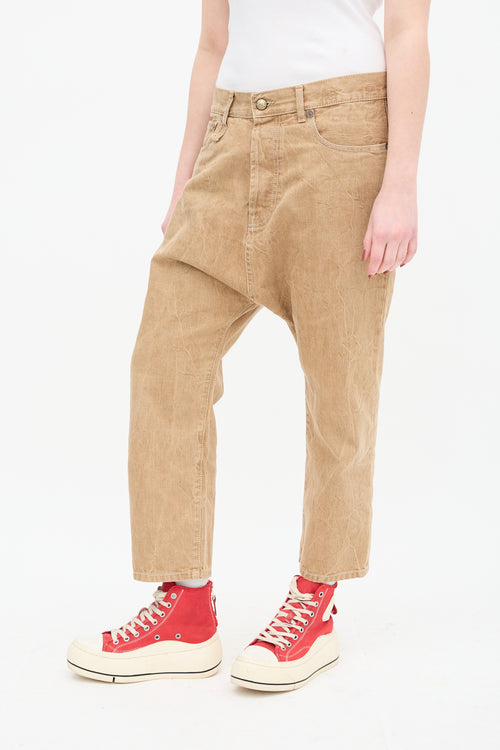 R13 Khaki Brown Kurtis Tailored Drop Jeans