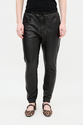 R13 Leather Drop Seat Trouser