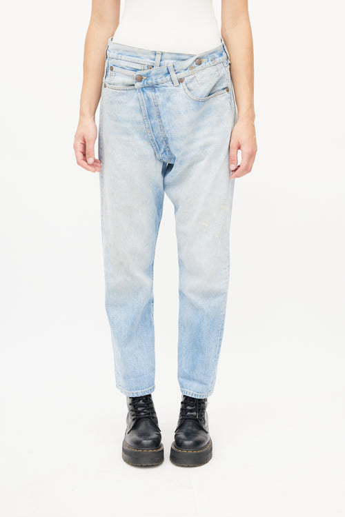 R13 Light Blue Crossover Denim Jeans