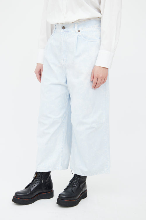 R13 Blue Cloudy Cropped Jeans