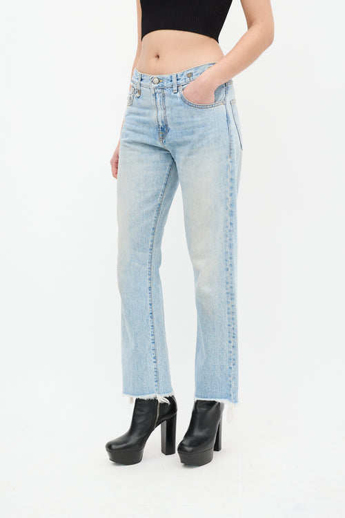 R13 Light Wash Bowie Straight Leg Jeans