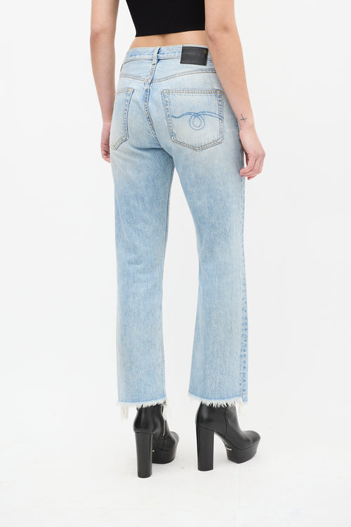 R13 Light Wash Bowie Straight Leg Jeans