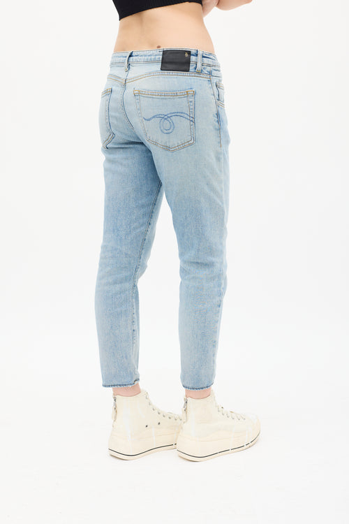 R13 Light Wash Leyton Clean Boy Skinny Jeans