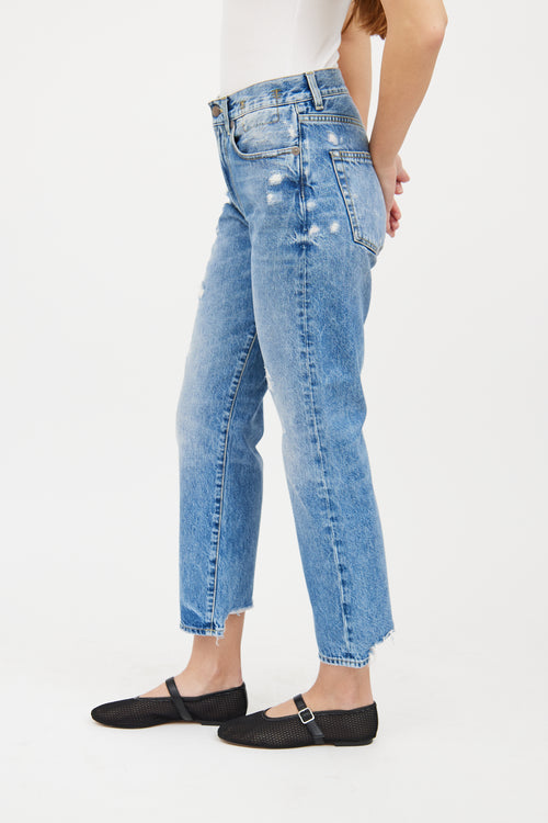 R15 Medium Wash Boyfriend Distressed Jeans