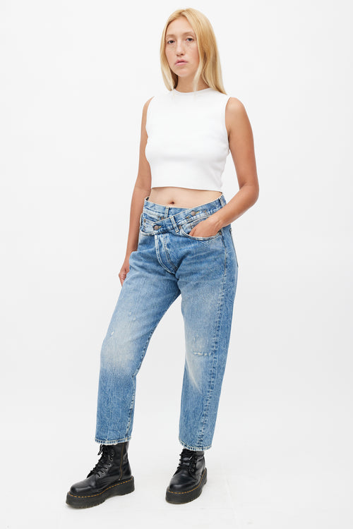 R13 Mid Wash Crossover Jeans