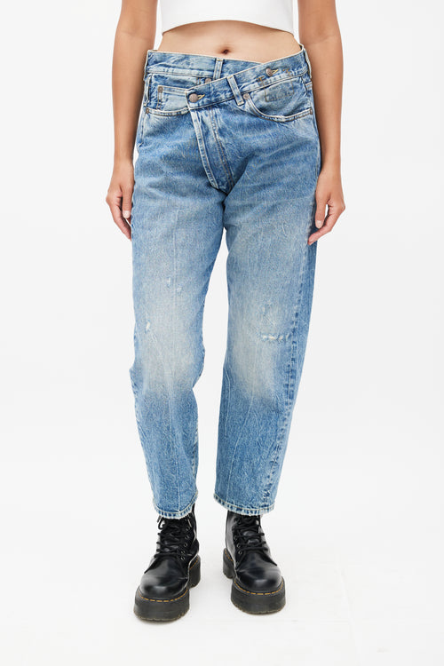 R13 Mid Wash Crossover Jeans