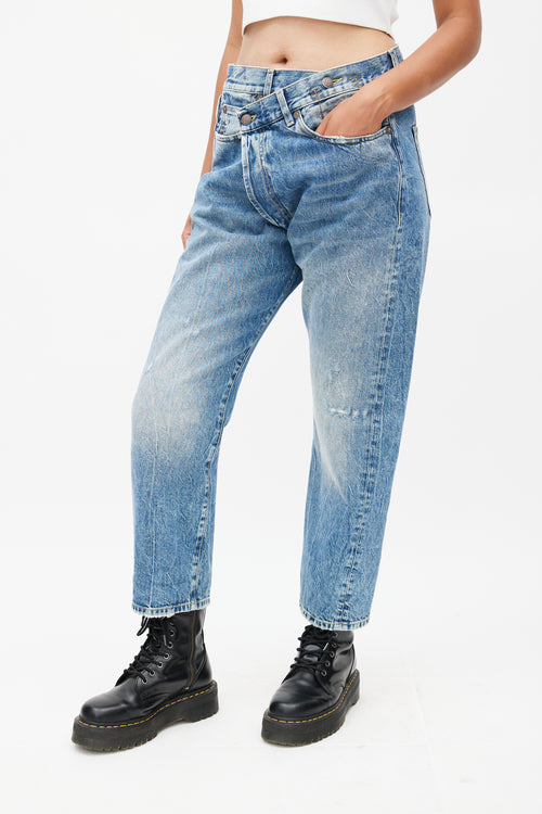 R13 Mid Wash Crossover Jeans