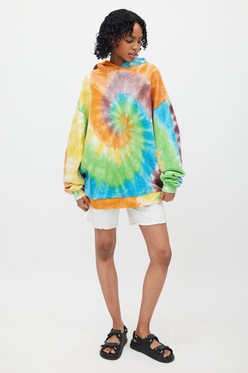 R13 Multicolour Tie Dye Sequin Oversized Hoodie