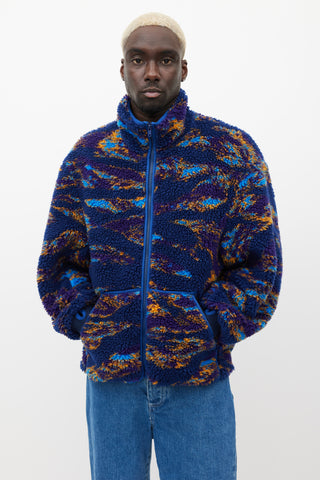 R13 Navy 
Multicolour Fleece Jacket