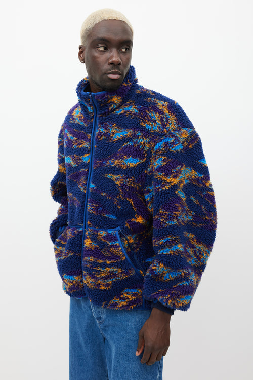 R13 Navy 
Multicolour Fleece Jacket