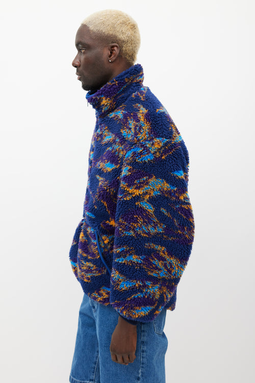 R13 Navy 
Multicolour Fleece Jacket