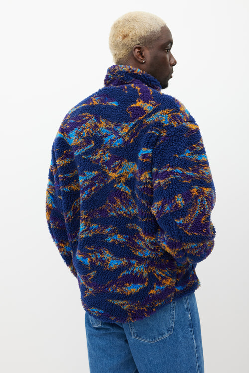 R13 Navy 
Multicolour Fleece Jacket