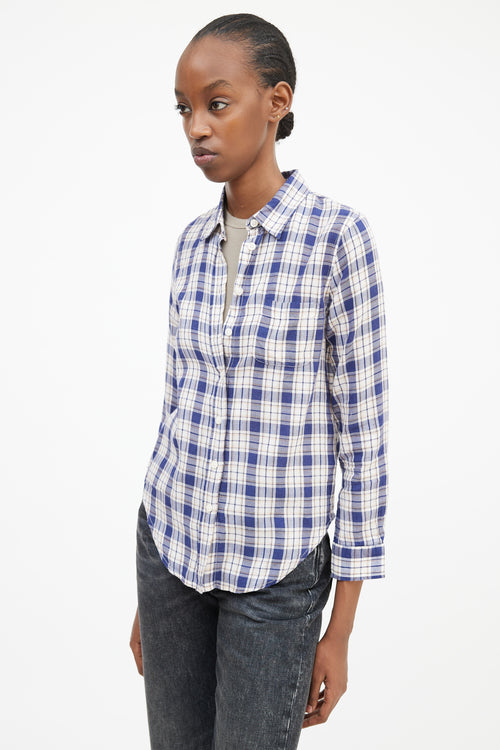 R13 Navy 
Multicolour Plaid Shirt