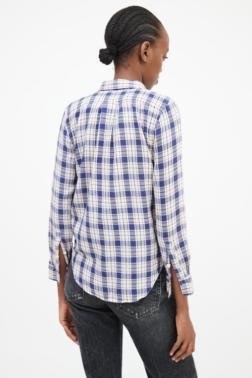 R13 Navy 
Multicolour Plaid Shirt