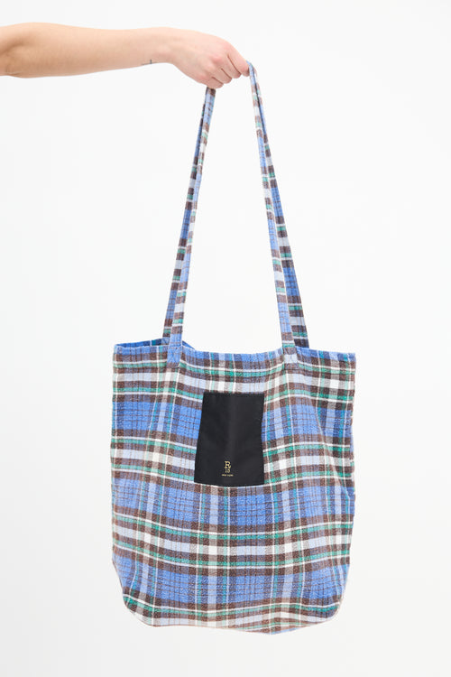 R13 Plaid Medium Tote Bag