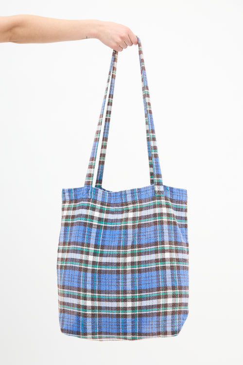 R13 Plaid Medium Tote Bag