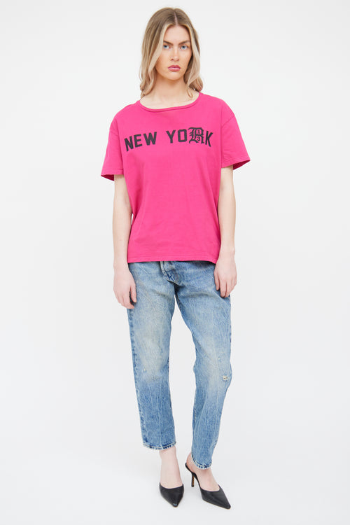 R13 Pink 
Black New York Graphic T-shirt