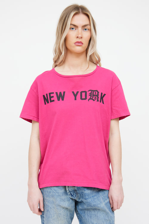 R13 Pink 
Black New York Graphic T-shirt