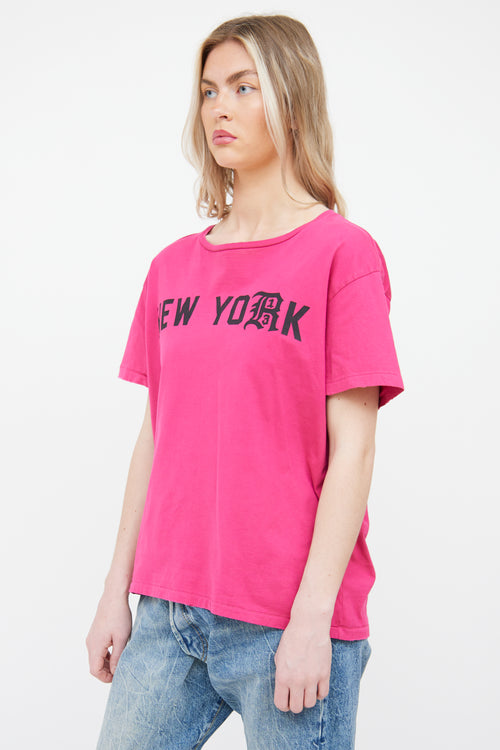 R13 Pink 
Black New York Graphic T-shirt