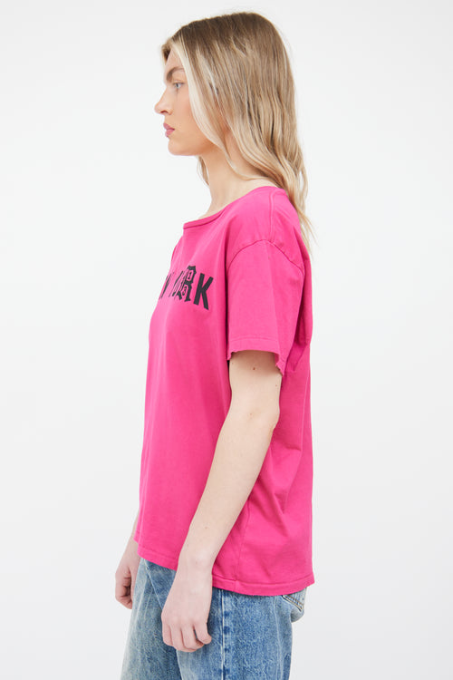 R13 Pink 
Black New York Graphic T-shirt