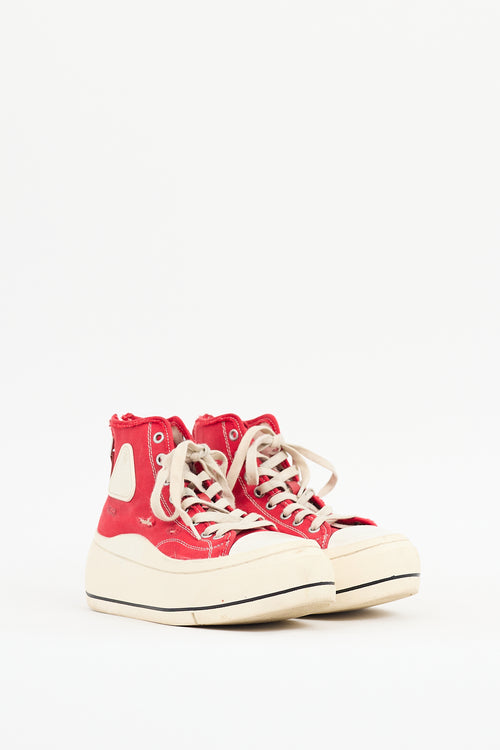 R13 Red 
White Kurt Platform Sneaker