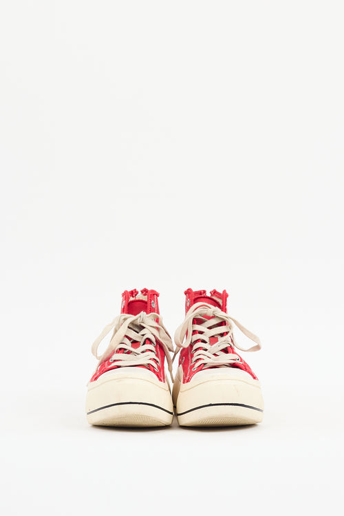 R13 Red 
White Kurt Platform Sneaker