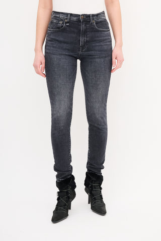 R13 Washed Black Morrison Skinny Jeans