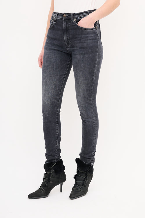 R13 Washed Black Morrison Skinny Jeans