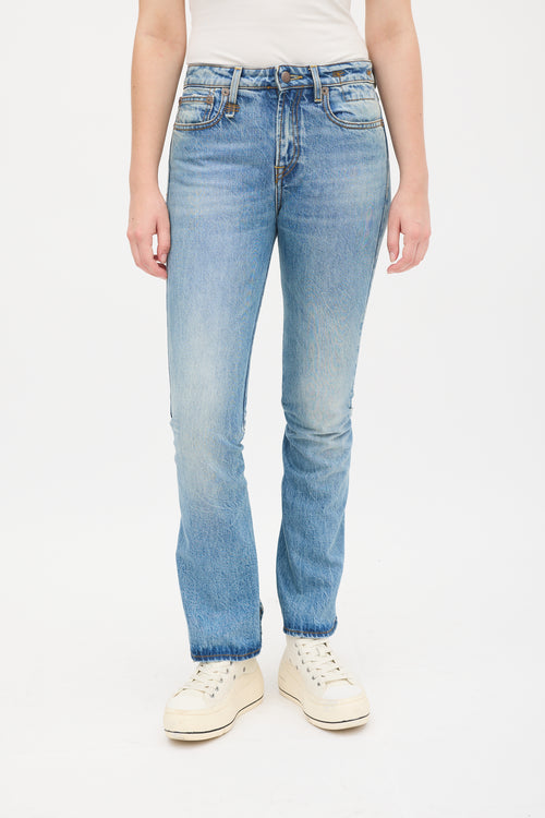 R13 Stone Wash Jasper Caddy Flared Jeans