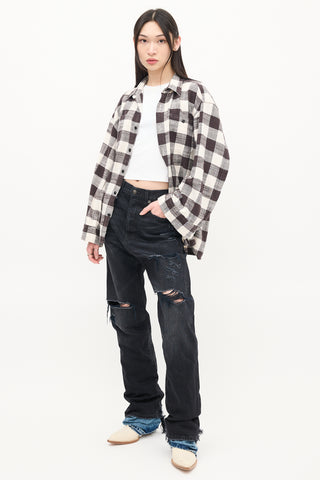 R13 Washed Black Jake Izzy Drop Distressed Jeans