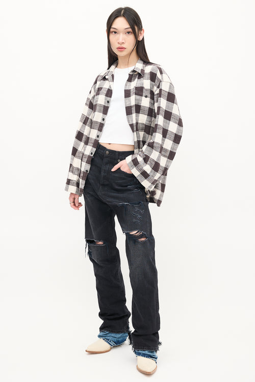 R13 Washed Black Jake Izzy Drop Distressed Jeans