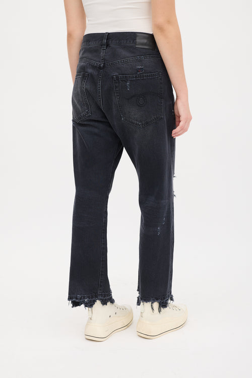 R13 Washed Black Jake Tex Boyfriend Jean