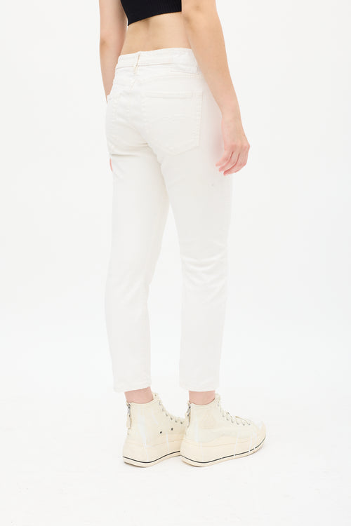 R13 White Denim Boy Skinny  Jeans