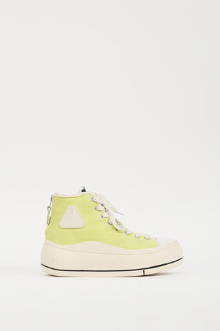 R13 Neon Green 
White Kurt Platform Sneaker