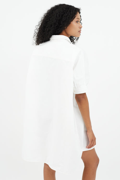 R13 White Short Sleeve Shirt Dress