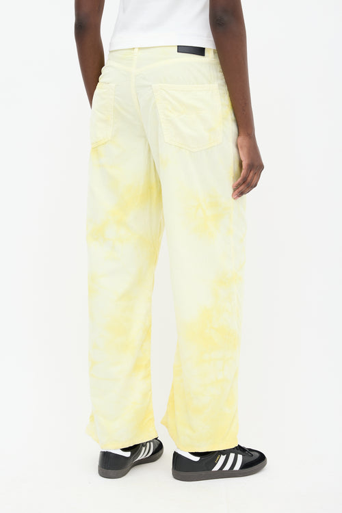 R13 Yellow Corduroy Damon Pleated Wide Leg Pant