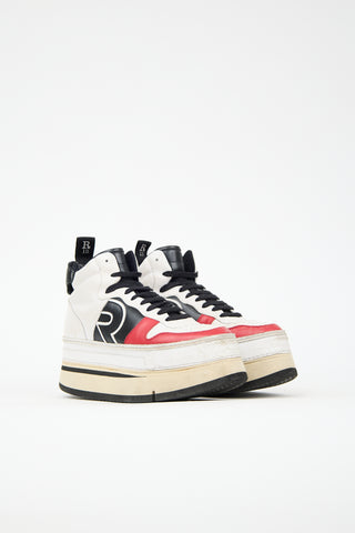 R14 Leather Riot High Top Platform Sneaker